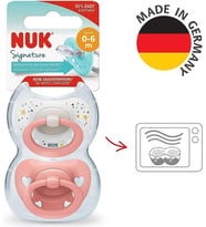 Signature Silikon Damaklı İkili Emzik, 0-6 Ay, Pembe