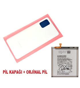 Samsung Galaxy A71 A715 Arka Pil Batarya Kapağı + PİL BEYAZ