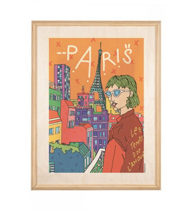 İkigai Paris Kadın Ahşap Tablo