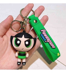 Powerpuff Girls Kızları Silikon Anahtarlık Mega Boy Çizgi Film Kahramanları Tatlı Oyuncak Şirin Aksesuar Araba Çanta Süsü Biblo Dekoratif Hediyelik Eşya