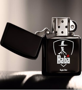 BK Gift Kişiye Özel Godfather Baba Tasarımlı Renkli Baskılı Benzinli Siyah Metal Çakmak-15