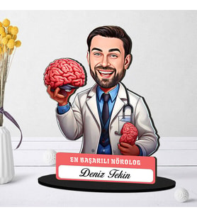 En Başarılı Erkek Nörolog Hediye Karikatürlü Biblo