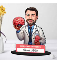 En Başarılı Erkek Nörolog Hediye Karikatürlü Biblo