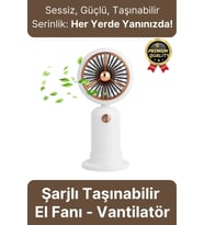 Özel Üretim Taşınabilir Usb Şarjlı Sessiz 2 Kademeli Serinletici Tutmalı Masa El Fanı Vantilatör