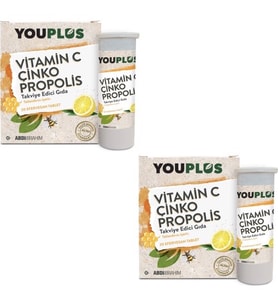 Youplus Vitamin C Çinko Propolis 20 Efervesan Tablet 2'li