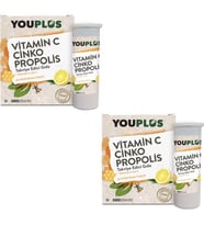 Youplus Vitamin C Çinko Propolis 20 Efervesan Tablet 2'li