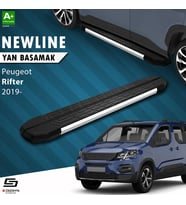 S-Dizayn Peugeot Rifter Uzun Şase NewLine Krom Yan Basamak 213 Cm 2019 Üzeri A+ Kalite