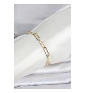 Mey İthalat® CM 14K Gold Renk Kalın Ataç Zincir Model Kadın Bileklik