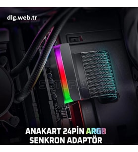 DLG 24 Pin ARGB Senkron Anakart Adaptörü Siyah Renk
