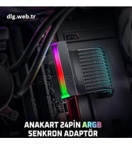DLG 24 Pin ARGB Senkron Anakart Adaptörü Siyah Renk