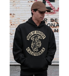 Sons Of Anarchy California Rock Metal Baskılı Unisex Oversize Müzik Grubu Hoodie