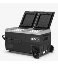 ICECO K95D 12/24Volt 95 Litre Akülü/Kablolu/ Çift Bölmeli Kompresörlü Tekerlekli Outdoor Oto Buzdolabı/Dondurucu (Akü Dahil Değildir)