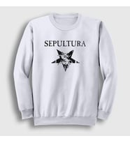 Presmono Unisex Beyaz Logo V2 Sepultura Sweatshirt 173202tt (Beyaz)