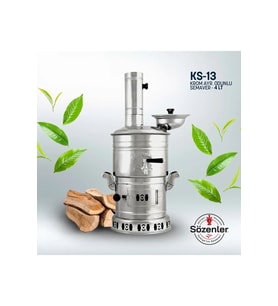 Demlikli Krom Ayrılabilir Odun Ve Mangal Kömürlü 4,5 Lt Semaver Ydkrlmb05 05