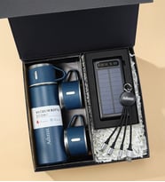 Kişiye Özel Termos Powerbank Çoklu Şarj Anahtarlık Babalar Günü Hediye Seti