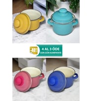 Prestij Emaye Mini Tencere Seti – 12cm 900ml – 3 Renk Alana 1 Bedava, Lüks ve Çevre Dostu