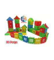 Puzzle City 3d Yapı Ve Tasarım Blokları 64 Parça Eğitici Oyuncak Puzzle Blok Set Eğlenceli Oyuncak