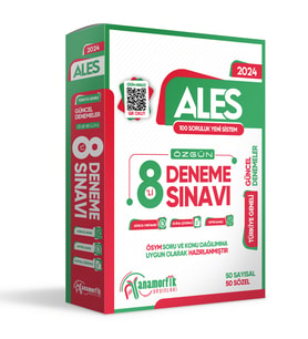 2024 ALES 8li Paket Deneme Sınavı Özgün Yeni Nesil Türkiye Geneli Kurumsal Çözüm (Beyaz)