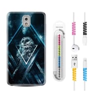 Samsung Note 3 4 5 8 9 20 Ultra 10 Lite Kılıf Kablo Koruma Spiral Silikon Old Owl 1649