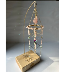 Masaüstü Serisi Pembe Kuvars SunCatcher - Güneş Tutucu - Güneş Yakalayıcı - El Yapımı