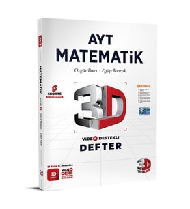 3D AYT Matematik Defter Video Destekli
