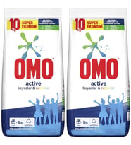 Omo Matik Toz Çamaşır Deterjanı 20KG Beyazlar ve Renkliler (2PK*10KG) (132 Yıkama)