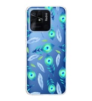PrintiFy Xiaomi Redmi 10C ile Uyumlu 1mm Slim Fit Nazar Boncuğu 3 Baskılı Şeffaf  Kılıf
