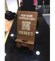 Kişiye Özel QR Kodlu Logo Baskılı Telefon Tutucu – Kurumsal Hediyelik (Kahverengi)