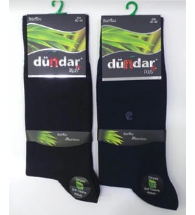 DÜNDAR PLUS 5602 ERKEK BAMBU LİKRALI ÇORAP ( 3 SİYAH 3 LACİVERT ) 6 ADET