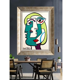 Tablore Picasso Tarzı Soyut Yüz Çerçeveli Tablo Kübist Pop Art Duvar Dekoru Modern Salon Ve Kafe Tablosu