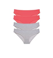 Mulvxbrf Brf02 4 Adet Süper Eko Set Likralı Kadın Slip Külot Fuşya Gri (Mulvix)