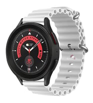 Huawei Watch GT Runner-Sport 46mm- GT2 E 22mm Uyumlu Seaflex Ocean Silikon Kordon (Beyaz)