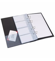 Kartvizit Albümü 4 Sıralı 96 Kartlık İndeksli Business Card Album 16,5x26,5 cm (Siyah)
