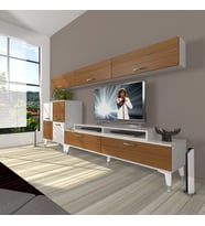 Decoraktiv Ekoflex 8 Slm Silver Tv Ünitesi Tv Sehpası - Beyaz Ceviz (Beyaz - Ceviz)