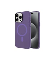 Apple iPhone 15 Pro Max Uyumlu Kılıf Zore M-safe Şarj Özellikli Buzlu Transparan C-Pro Sert Kapak (Koyu Mor)