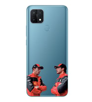 Oppo A15 / A15S Uyumlu Carlos Sainz ve Charles Leclerc Formula 1 Desenli Şeffaf Kılıfı