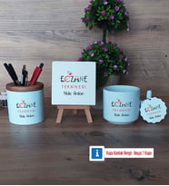 Eczane Teknikeri Dekoratif Taş, Kalemlik, T Kupa Bardak, Ahşap Anahtarlık Hediye (Model 1)