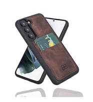 Bouletta Samsung Galaxy S22 Uyumlu Deri Kartlıklı Arka Kapak TN3 Kahve