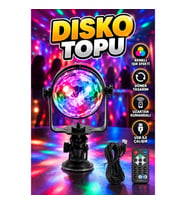 Taşınabilir Plastik Kristal LED Disko Topu 3W Renkli Döner Işık