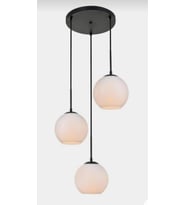 MYLİGHTS  ÜÇLÜ MODERN SPOR OPAL CAMLI SARKIT AVİZE  SALON AVİZE (Siyah)