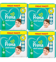 Prima Fırsat Paketi 7 Numara 15+ kg 34 X 4=136 Adet Bebek Bezi