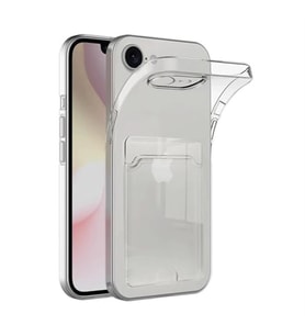 Coverzone iPhone 16E ile Uyumlu Kartl?kl? ?effaf Kamera Koruma Y�kseltisi Z-Serta Silikon Anti-?ok �zellikli K�?eleri Airbag ?effaf Telefon K?l?f?