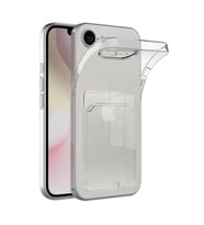 Coverzone iPhone 16E ile Uyumlu Kartl?kl? ?effaf Kamera Koruma Y�kseltisi Z-Serta Silikon Anti-?ok �zellikli K�?eleri Airbag ?effaf Telefon K?l?f?