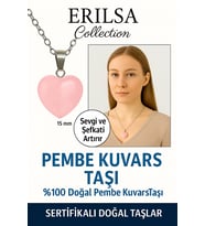Sertifikalı Kalp Model Mini Pembe Kuvars Taşı Kolye – Sevgi, Şefkat ve Duygusal Şifa Taşı (Çok Renkli)
