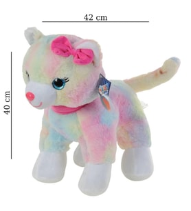 Peluş 30 Cm Pembe Tokalı Kedi (Karışık)