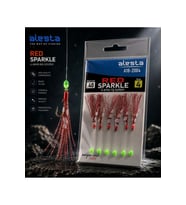 Alesta Red Sparkle Rig X0225 6 Kanca 0.40 Beden #4 Numara İğneli Kırmızı Simli Palamut Çaparisi A18-2004