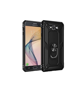 Samsung Galaxy J7 Kılıf Sofya Yüzüklü Silikon Kapak - Siyah