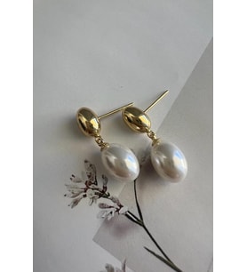DROPS PEARLY ( 14K ALTIN KAPLAMA KÜPE )