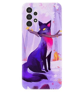 Samsung Galaxy M14 Uyumlu Kılıf Silikon Desen Özel Seri Mor Kurt 1614