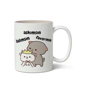 Aşkımsın, Balımsın, Favorimsin Baskılı Kupa Bardak Baskılı Kahve Kupa Bardak